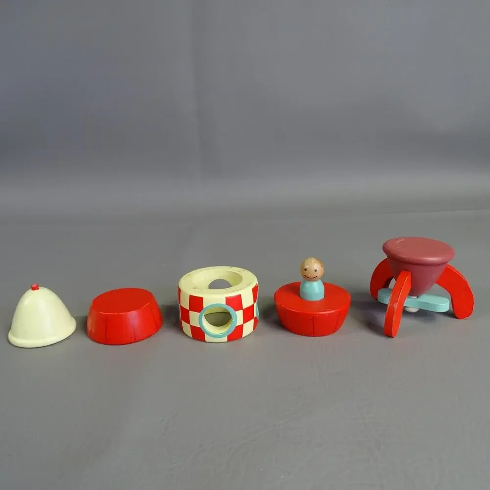 Janod My First Wooden Small Magnetic Rocket Stacking Toy